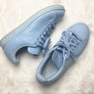 Baby Blue Croc Embossed Adidas Stan Smith